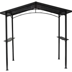 Grillpavillon TOULOUSE 2,5x1,6 Meter, Stahl dunkelgrau, Dach aus Metall ^ DEGAMO Best
