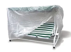 Hollywoodschaukel MIAMI 4-sitzer, grau / creme, Liegefunktion, incl. Abdeckhaube ^ DEGAMO Sale
