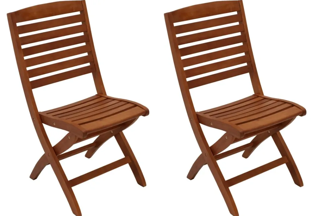 Klappstuhl CAPO, Eukalyptus geölt, 2 Stück, ^ DEGAMO Discount