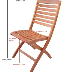 Klappstuhl CAPO, Eukalyptus geölt, 2 Stück, ^ DEGAMO Discount