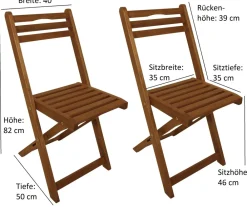 DEGAMO Klappstuhl PORTO, Eukalyptus geölt, FSC®-zertifiziert, 2 Stück Hot