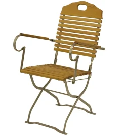 Kurgarten - Garnitur BAD TÖLZ 5-teilig (2x Stuhl, 2x Armlehnensessel, 1x Tisch 70x110cm), Flachstahl verzinkt + Robinie, klappbar ^ DEGAMO Clearance