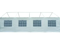 DEGAMO Seitenplane für Partyzelt, Länge 8 Meter, PVC weiß mit Fenstern Outlet