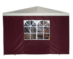 DEGAMO Seitenplane für Pavillon, 3x1,9 Meter, Polyester bordeaux mit Fenster Outlet
