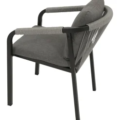 Stapelsessel LYON,  Aluminium anthrazit + Rope grau, 4 Stück ^ DEGAMO Outlet