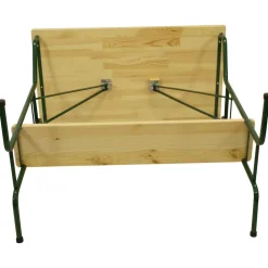DEGAMO Stehtisch BAMBERG 113cm klappbar, Metall + Holz lackiert, mit Fuss-Stütze Best
