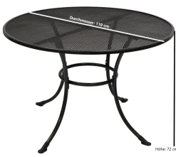 Tisch RIVO 110cm rund, Streckmetall eisengrau ^ DEGAMO Sale