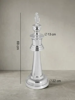 Dekofigur Schachfigur König Aluminium poliert 70 cm XXL ^ KADIMA DESIGN