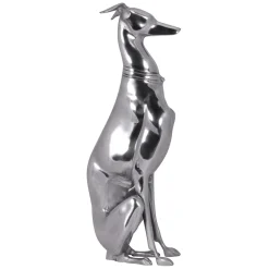 Dekofigur Windhund Aluminium Silber 70 cm im Design-Stil ^ KADIMA DESIGN Sale