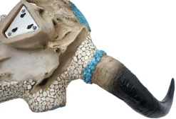 Deko Kuhschädel -D31, Stierkopf Bulle Tierkopf Kuhkopf Trophäe mit Mosaik, Polyresin 51x50x25cm ^ MCW Online