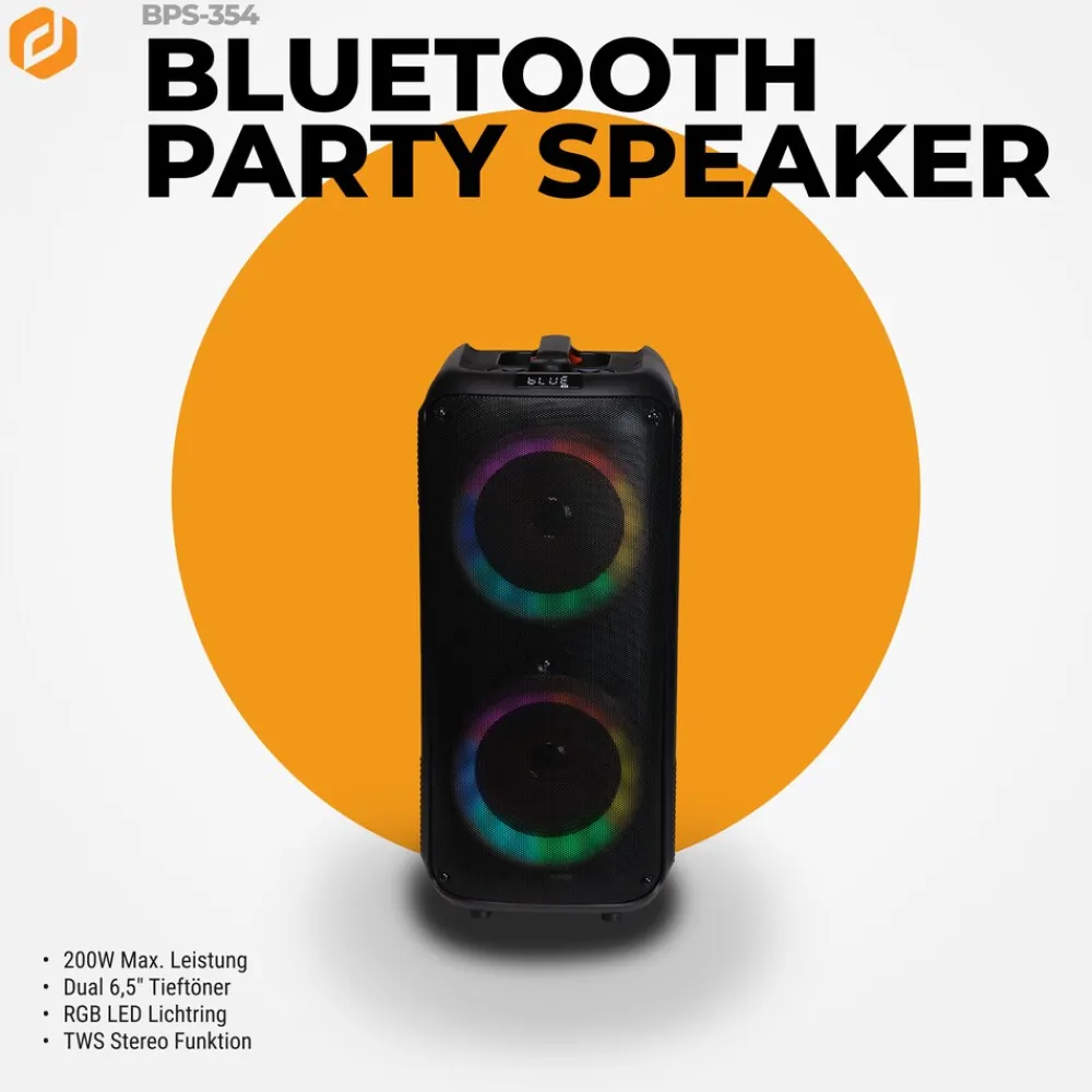 Denver BPS-354 Bluetooth Party Lautsprecher, 200W mit TWS-Funktion Best