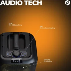 Denver BPS-354 Bluetooth Party Lautsprecher, 200W mit TWS-Funktion Best