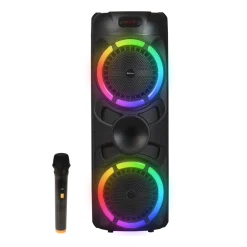 BPS-459 Bluetooth Party-Lautsprecher–2x 200W, Mikrofon, schwarz ^ Denver Discount