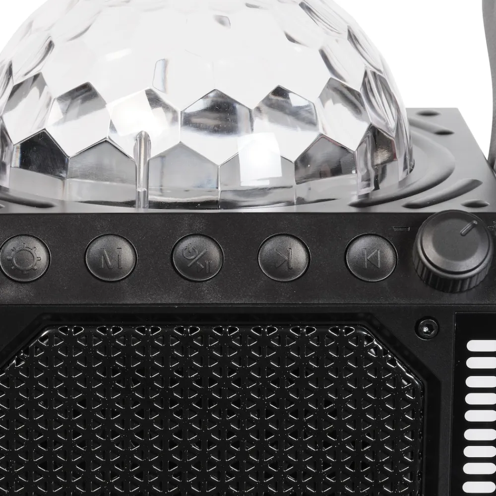 BTM-618 Bluetooth Lautsprecherbox–Discolicht, Mikrofon, schwarz ^ Denver Online