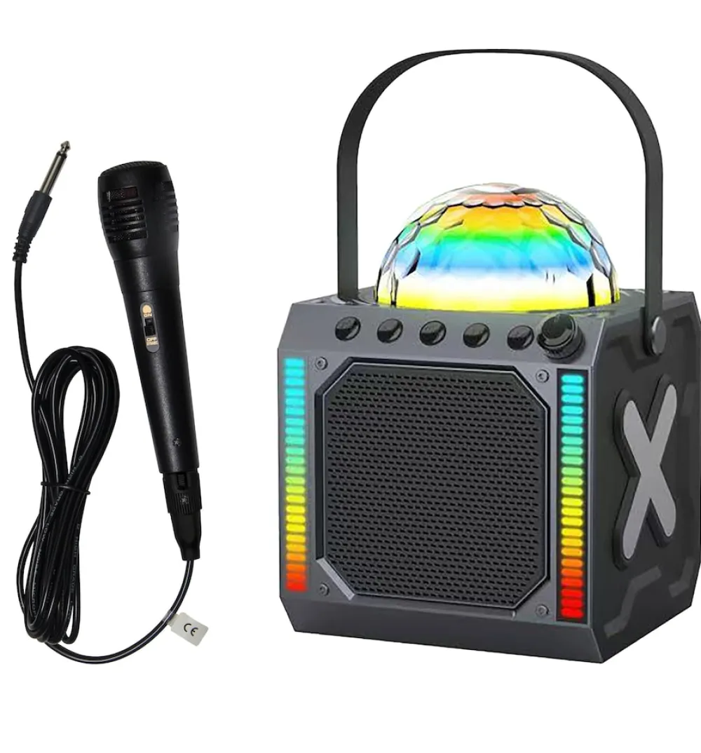 BTM-618 Bluetooth Lautsprecherbox–Discolicht, Mikrofon, schwarz ^ Denver Online