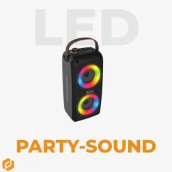 Denver BTV-230 Bluetooth Party Lautsprecher, 2x 50W (Stereo) mit LEDs New