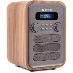 DAB-48 DAB+/ FM-Radio mit Bluetooth, Holzdesign, dunkelgrau ^ Denver Best
