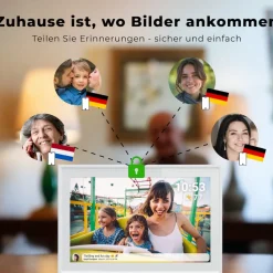 PFF-1021 Digitaler WiFi-Bilderrahmen, 10.1" Touchscreen, weiß ^ Denver Best