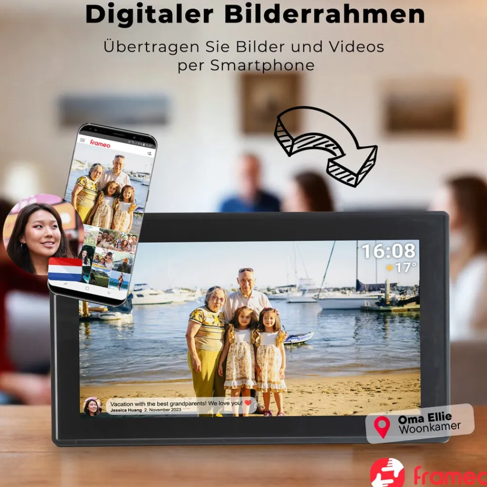 PFF-1515 Digitaler WLAN-Bilderrahmen– 15.6" Touchscreen, ^ Denver Best