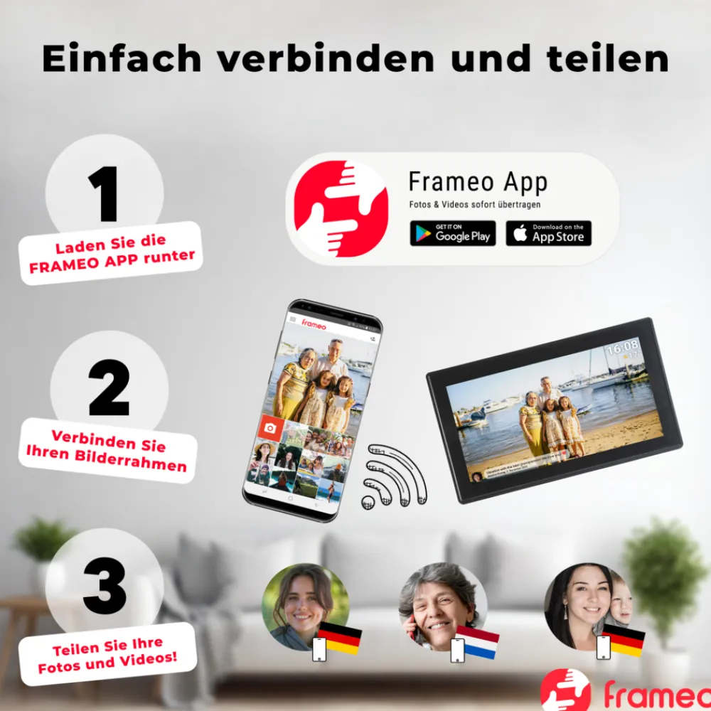 PFF-1515 Digitaler WLAN-Bilderrahmen– 15.6" Touchscreen, ^ Denver Best