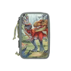 3-Fach Federtasche BITE inkl. Stifte Dino World 20 x 13 x 7,5 cm ^ Depesche