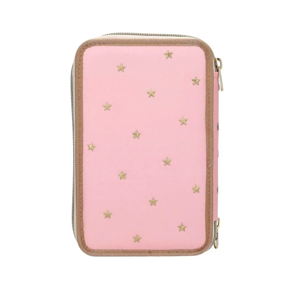 Depesche 3-Fach Federtasche CLASSIC inkl. Stifte Miss Melody 7,5 x 13 x 20 cm rosa New