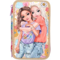 3-Fach Federtasche GIRL POWER inkl. Stifte TOPModel 7,5 x 13 x 20 cm ^ Depesche Clearance