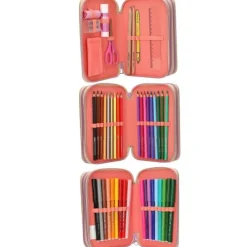 3-Fach Federtasche GIRL POWER inkl. Stifte TOPModel 7,5 x 13 x 20 cm ^ Depesche Clearance