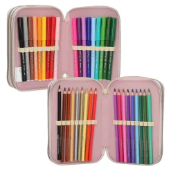 Depesche 3-Fach Federtasche mit Pferdekopf-Applikation inkl. Stifte Miss Melody 7,5 x 13 x 20 cm hellgelb Hot