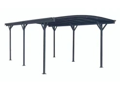 Aileenstore Design Carport London Aluminium Doppelstegplatten Beschichtung gegen UV-Strahlung Grau Discount