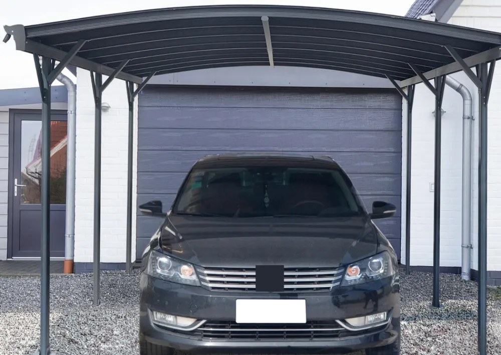 Aileenstore Design Carport London Aluminium Doppelstegplatten Beschichtung gegen UV-Strahlung Grau Discount