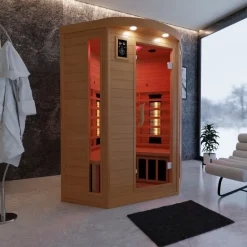 ® Infrarotkabine Infrarotsauna LAKEFIELD 3 120cm x 120cm inkl. 5 Vollspektrumstrahler, 5 Karbonstrahler, 2 Personen ^ Dewello New