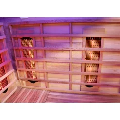 ® Infrarotkabine Infrarotsauna TORONTO 152cm x 152cm inkl. 6 Vollspektrumstrahler, 3 Karbonstrahler, Farblicht ^ Dewello