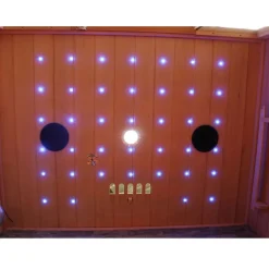Dewello ® Infrarotkabine Infrarotsauna MILTON 135cm x 105cm inkl. 6 Vollspektrumstrahler, Bodenstrahler, 2 Personen, LED Discount