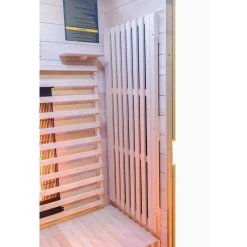 ® Infrarotkabine Infrarotsauna KINGSTON 90cm x 90cm inkl. 3 Vollspektrumstrahler, 4 Karbonstrahler, Farblicht,LED ^ Dewello Best