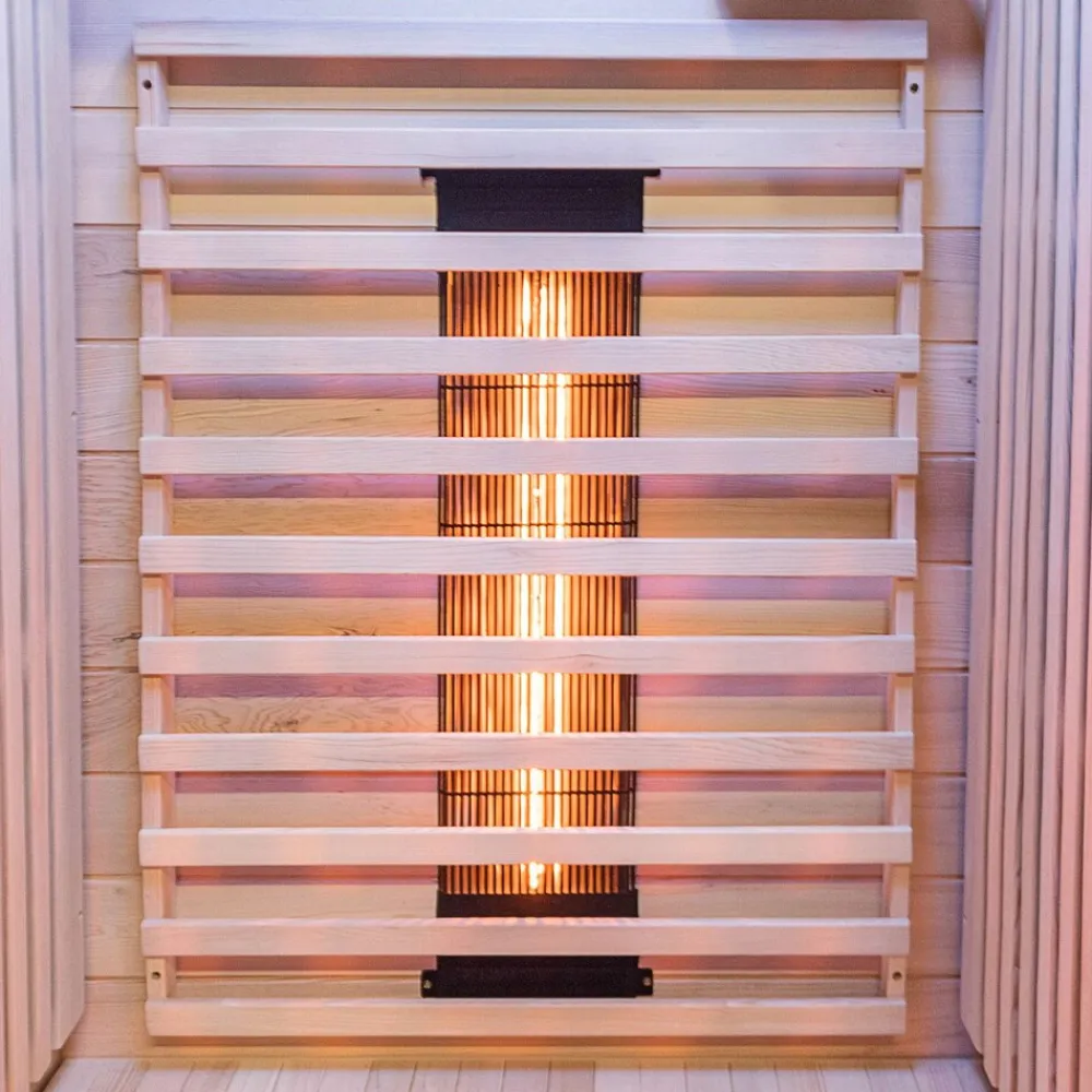 ® Infrarotkabine Infrarotsauna KINGSTON 90cm x 90cm inkl. 3 Vollspektrumstrahler, 4 Karbonstrahler, Farblicht,LED ^ Dewello Best