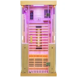 ® Infrarotkabine Infrarotsauna KINGSTON 90cm x 90cm inkl. 3 Vollspektrumstrahler, 4 Karbonstrahler, Farblicht,LED ^ Dewello Best
