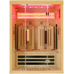 ® Infrarotkabine Infrarotsauna SALTCOATS 135cm x 105cm inkl. 4 Vollspektrumstrahler, 4 Karbonstrahler, 2 Personen ^ Dewello Discount