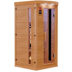 ® Infrarotkabine Infrarotsauna PIERSON 90cm x 90cm inkl. 3 Vollspektrumstrahler, 3 Karbonstrahler, Farblicht, LED ^ Dewello Online