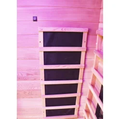 Dewello ® Infrarotkabine Infrarotsauna PIERSON PRO 135cm x 105cm Hemlock-Zeder inkl. DUO Strahler, Vollspektrumstrahler, Bodenstrahler Hot