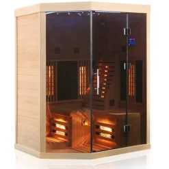 ® Infrarotsauna Infrarotkabine OTTAWA 140x120cm 1-2 Person inkl. 6 Vollspektrumstrahler, 4 Karbonstrahler, 2 Personen ^ Dewello Best