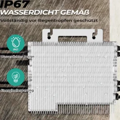 SUNNIVA DEYE Mikro-Wechselrichter 1600 W SUN-M160G4-EU-Q0 inkl. 5m Anschlusskabel und 4x1m Solarkabel für Mini-PV Solaranlage Balkonkraftwerk, IP67 wetterfest, 4 MPPT, WIFI, Micro Inverter Hot