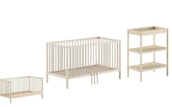 DINO Baby-/Junior Set best. aus Baby/Juniorbett und Wickelregal, Buche massiv - versch. Ausführungen - Natur ^ vipack Discount