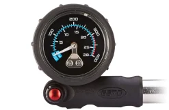 Dämpferpumpe, für Dämpfer und Federgabel, 20 bar, mit Manometer, mit Drehschlauch und Entlüftungsknopf, mit ausklappbarem T-Griff ^ Prophete Sale