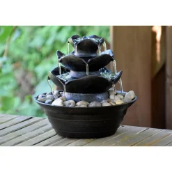 Dobar 96410e Design-Zimmerbrunnen mit 4 Schalen Outlet