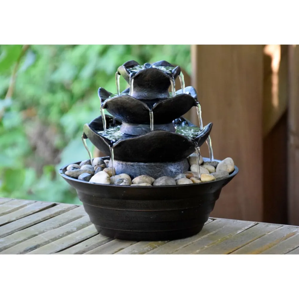 Dobar 96410e Design-Zimmerbrunnen mit 4 Schalen Outlet