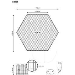 Freilaufgehege, 6-eckig, silber 80590 ^ Dobar Hot