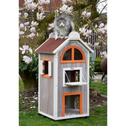Großes Katzenhaus Fancy Cat aus Holz ^ Dobar Discount
