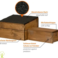Dobar Igelhaus mit schwarzem Bitumendach und Rattenklappe Online
