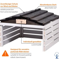 Dobar Mährobotergarage weiß/schwarz Sale